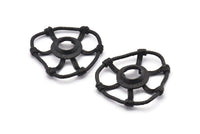 Siyah Kolye, 3 Pençe ve 11 mm Ped Ayarı ile 2 Oksitlenmiş Siyah Pirinç Soyut Kolye Bulguları (41x36x8x2mm) BS 1923 H1306