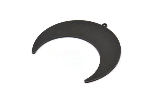 Siyah Ay Tılsımı, 1 Döngülü 2 Oksitlenmiş Siyah Pirinç Hilal Tılsımı, Damgalama Boşlukları (50x17x0,90 mm) M822