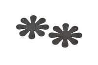 Siyah Çiçek Tılsımı, 1 Delikli 4 Oksitlenmiş Siyah Pirinç Papatya Tılsımı, Bulgular, Kolye Uçları (28x0,80 mm) N0682 H1354