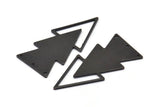 Siyah Üçgen Tılsımı, 3 Delikli 4 Oksitlenmiş Siyah Pirinç Üçgen Tılsımı (47x21x1mm) M01108