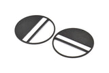 Black Round Charm, 2 Oxidized Black Brass Round Charms With 1 Hole, Stamping Blanks (43x0.90mm) M656