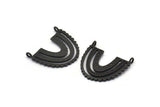 Black Charm, 2 Oxidized Black Brass, Black Pendants, Pendants, Oxidized Black Brass U Shape Charms With 2 Loops (24x22x1.2mm) N1449 H1331