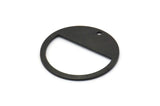 Black Round Charm, 8 Oxidized Black Brass Round Charms With 1 Hole, Blanks (25x0.80mm) M415