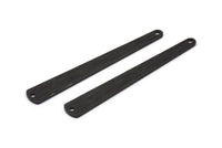 Black Necklace Bar, 12 Textured Oxidized Black Brass Necklace Blanks With 2 Holes (43x6x3x0.80mm) M869