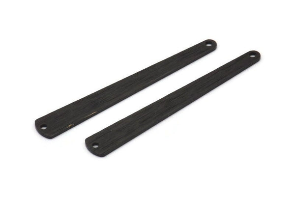 Black Necklace Bar, 12 Textured Oxidized Black Brass Necklace Blanks With 2 Holes (43x6x3x0.80mm) M869