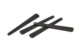 Black Necklace Bar, 12 Textured Oxidized Black Brass Necklace Blanks With 2 Holes (43x6x3x0.80mm) M869