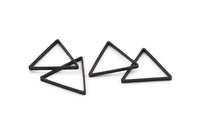 Siyah Üçgen Charm, 6 Oksitlenmiş Siyah Pirinç Üçgen Bağlantı Parçası, Bağlantı Parçaları (27x27x27x2,5 mm) Brc 138 N0563