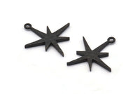 Siyah Boom Charm, 1 Döngülü 4 Oksitlenmiş Siyah Pirinç Boom Charm (25x23x2mm) N1487