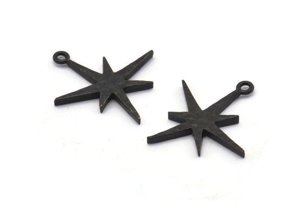 Siyah Boom Charm, 1 Döngülü 4 Oksitlenmiş Siyah Pirinç Boom Charm (25x23x2mm) N1487