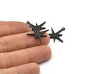 Siyah Boom Charm, 1 Döngülü 4 Oksitlenmiş Siyah Pirinç Boom Charm (25x23x2mm) N1487