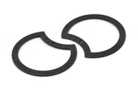 Siyah Ay Tılsımı, 1 Delikli 6 Oksitlenmiş Siyah Pirinç Ay Tılsımı (35x28x0,80 mm) M952