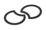 Siyah Ay Tılsımı, 1 Delikli 6 Oksitlenmiş Siyah Pirinç Ay Tılsımı (35x28x0,80 mm) M952