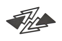 Siyah Üçgen Boşluğu, 4 Oksitlenmiş Siyah Pirinç Üçgen Boşluğu (47x21x1mm) M01105 Q0692