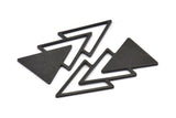 Siyah Üçgen Boşluğu, 4 Oksitlenmiş Siyah Pirinç Üçgen Boşluğu (47x21x1mm) M01105 Q0692