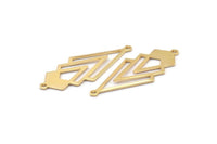 Gold Triangle Charm, 2 Gold Plated Brass Diamond Charms With 2 Loops (51x22x1mm) M01152 Q1050