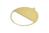 Brass Circle Charm, 4 Raw Brass Circle Charms With 1 Loop, Pendants, Earrings, Findings (41x38x0.6mm) M02046