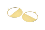 Brass Circle Charm, 4 Raw Brass Circle Charms With 1 Loop, Pendants, Earrings, Findings (41x38x0.6mm) M02055
