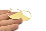 Brass Circle Charm, 4 Raw Brass Circle Charms With 1 Loop, Pendants, Earrings, Findings (41x38x0.6mm) M02055