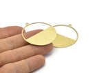 Brass Circle Charm, 4 Textured Raw Brass Circle Charms With 1 Loop, Pendants, Earrings, Findings (41x38x0.6mm) M02065