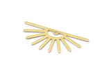 Brass Sun Charm, 10 Raw Brass Sun Charms With 1 Hole (32x14x0.60mm) M02069