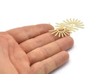 Brass Sun Charm, 10 Raw Brass Sun Charms With 1 Hole (32x14x0.60mm) M02069