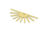 Brass Sun Charm, 10 Raw Brass Sun Charms With 1 Hole (32x14x0.60mm) M02070