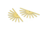 Brass Sun Charm, 10 Raw Brass Sun Charms With 1 Hole (32x14x0.60mm) M02070