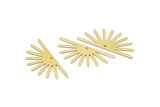 Brass Sun Charm, 10 Raw Brass Sun Charms With 1 Hole (32x14x0.60mm) M02070