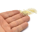 Brass Sun Charm, 10 Raw Brass Sun Charms With 1 Hole (32x14x0.60mm) M02070