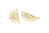 Brass Sun Charm, 8 Textured Raw Brass Sun Charms With 1 Hole (32x14x0.60mm) M02064