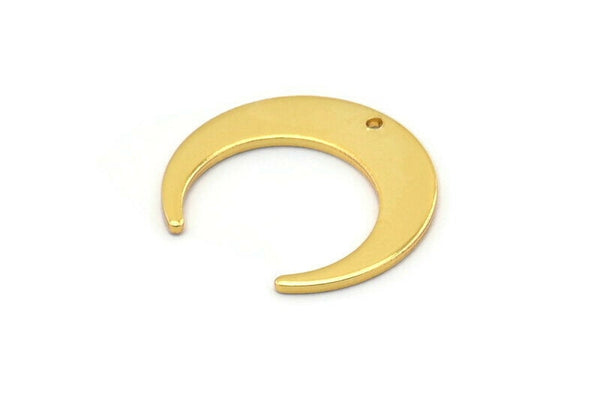 Altın Ay Takıları, 1 Delikli 6 Altın Kaplama Pirinç Hilal Ay Takısı, Kolye Uçları, Küpeler, Bulgular (18x16,5x4,5x1 mm) BS 2060