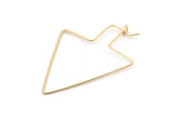 Gold Arrow Wire Earring, 18 Gold Brass Wire Arrow Sign Earring Charms, Pendants, Findings (46x34x0.7mm) E355 Q1064