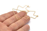 Gold Arrow Wire Earring, 18 Gold Brass Wire Arrow Sign Earring Charms, Pendants, Findings (46x34x0.7mm) E355 Q1064