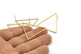 Brass Triangle Earring, 10 Raw Brass Triangle Stud Earrings (37x32x1mm) D1299 A2171