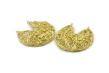 Brass Pizza Charm, 2 Raw Brass Pizza Slice Wire Charms, Brass Wire Pendants With 2 Loops, Findings (46x43mm) D1259 A2166