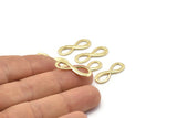 Gold Infinity Charm, 10 Gold Plated Brass Infinity Necklace Charms, Earrings, Findings (23x8x1mm) D1141