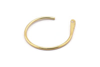 Gold Earring Wires, 4 Gold Plated Brass Earring Wires With 1 Hole (30x25x1.2mm) E298