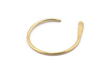 Gold Earring Wires, 4 Gold Plated Brass Earring Wires With 1 Hole (30x25x1.2mm) E298
