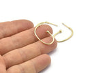 Gold Earring Wires, 4 Gold Plated Brass Earring Studs (26x15x1.2mm) D1637