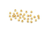 Geometric Spacer Bead, 50 Gold Plated Brass Square Cube Spacer Beads (2.5mm) Bs 1145