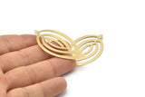Gold Marquise Charm, 4 Gold Plated Brass Marquise Charms With 1 Loop, Findings (53x30x0.30mm) D1672