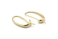 Gold Ear Hooks, 4 Gold Plated Brass Earring Wires, Earring Hooks (29x14mm) BS 1820