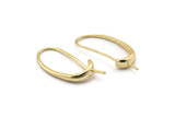 Gold Ear Hooks, 4 Gold Plated Brass Earring Wires, Earring Hooks (29x14mm) BS 1820