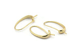 Gold Ear Hooks, 4 Gold Plated Brass Earring Wires, Earring Hooks (29x14mm) BS 1820