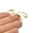 Gold Ear Hooks, 4 Gold Plated Brass Earring Wires, Earring Hooks (29x14mm) BS 1820