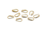 Gold Ear Hooks, 8 Gold Plated Brass Earring Wires, Earring Hooks (10x7mm) BS 1815