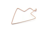 Rose Gold Arrow Wire Earring, 18 Rose Gold Plated Brass Wire Arrow Sign Earring Charms, Pendants, Findings (46x34x0.7mm) E355 Q1064