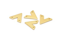 Gold V Shape, 10 Gold Plated Brass V Shaped Charms With 2 Holes (15x13x1mm) M01241