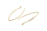 Gold Stud Earring Wires, 6 Gold Plated Brass Needle Bar Earring Wires with 1 Loop (43x0.70mm) BS 2132