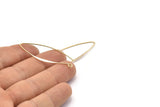 Gold Stud Earring Wires, 6 Gold Plated Brass Needle Bar Earring Wires with 1 Loop (43x0.70mm) BS 2132
